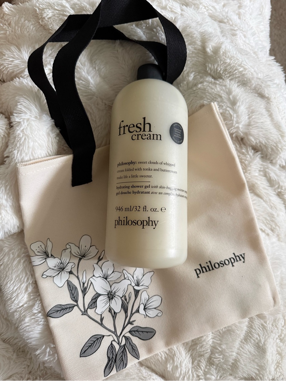 philosophy Fresh Cream Hydrating Shower Gel - 32oz FREE TOTE